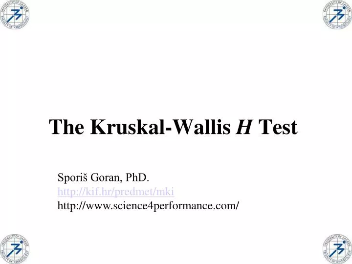 the kruskal wallis h test n.