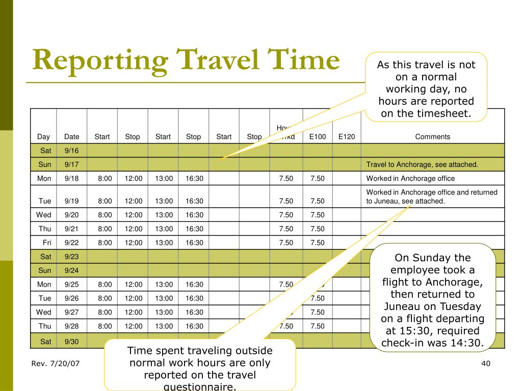 travel comp hours