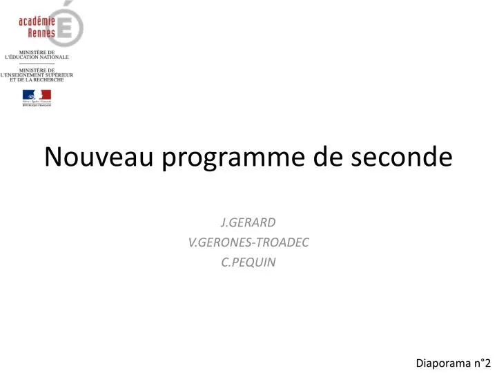 PPT Nouveau Programme De Seconde PowerPoint Presentation Free 