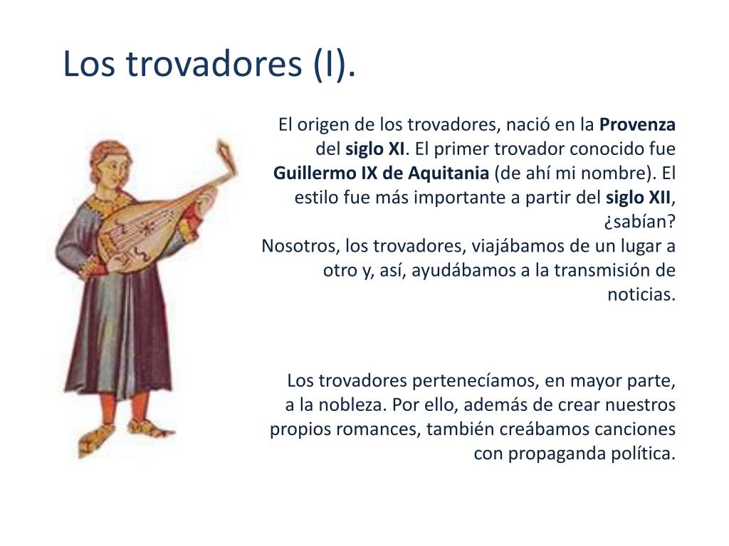 PPT - La Edad Media: el Trovador PowerPoint Presentation, free download -  ID:793983