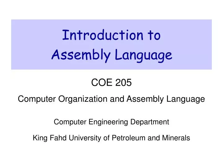 introduction to assembly language n.