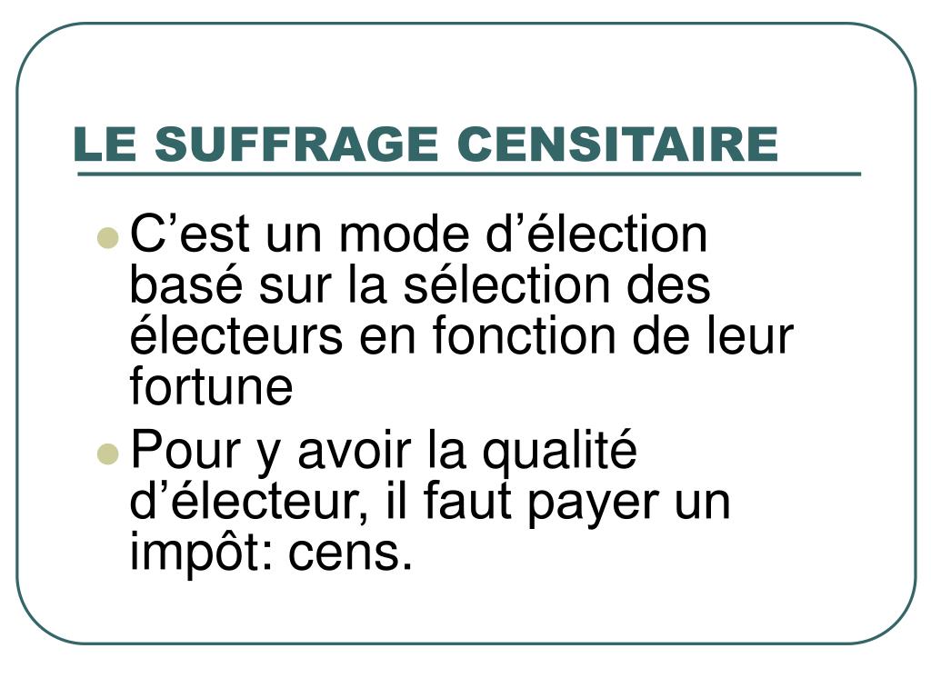 Classes censitaires def