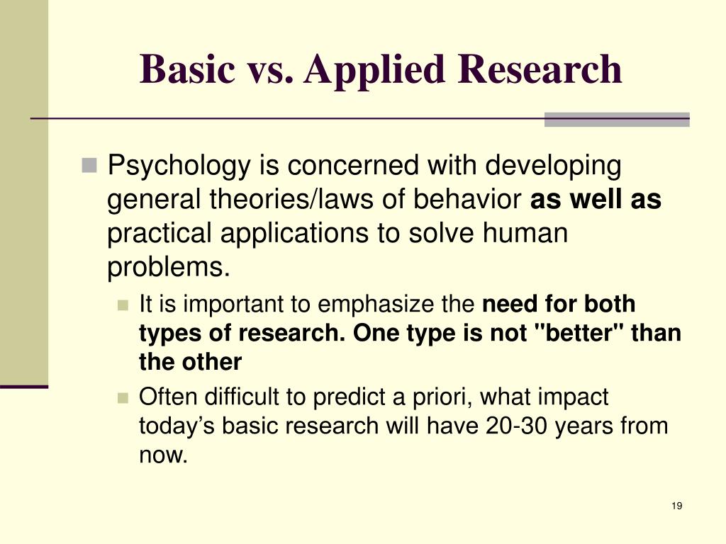 applied research psychology definition