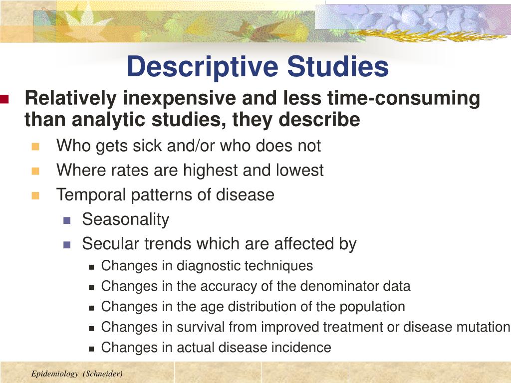 research paper on descriptive epidemiology