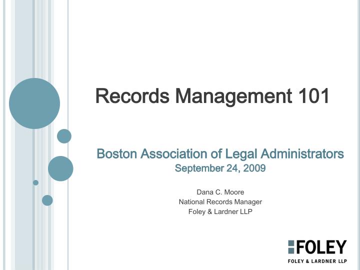 PPT Records Management 101 PowerPoint Presentation, free download
