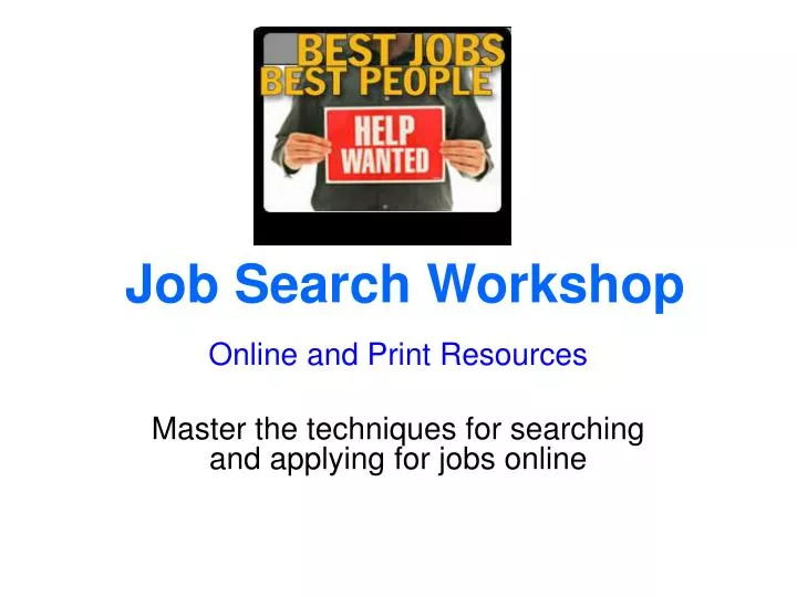 job search workshop powerpoint presentation