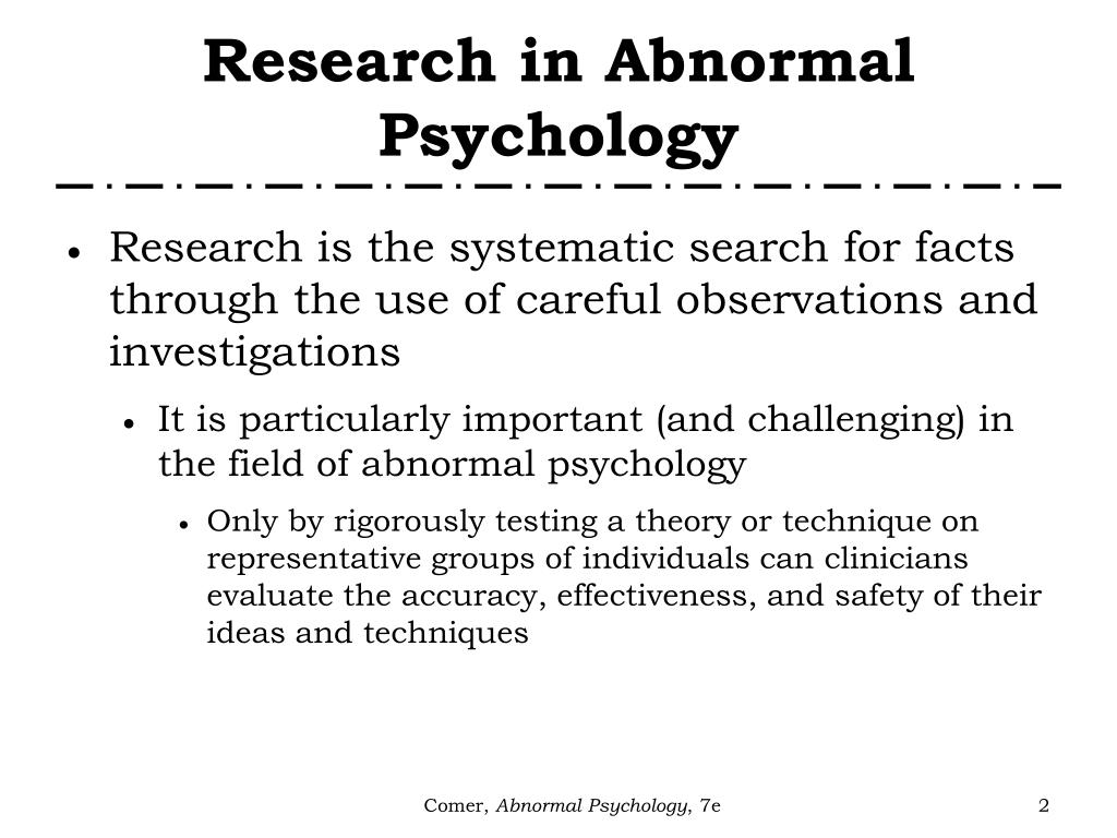 abnormal psychology topics for research paper