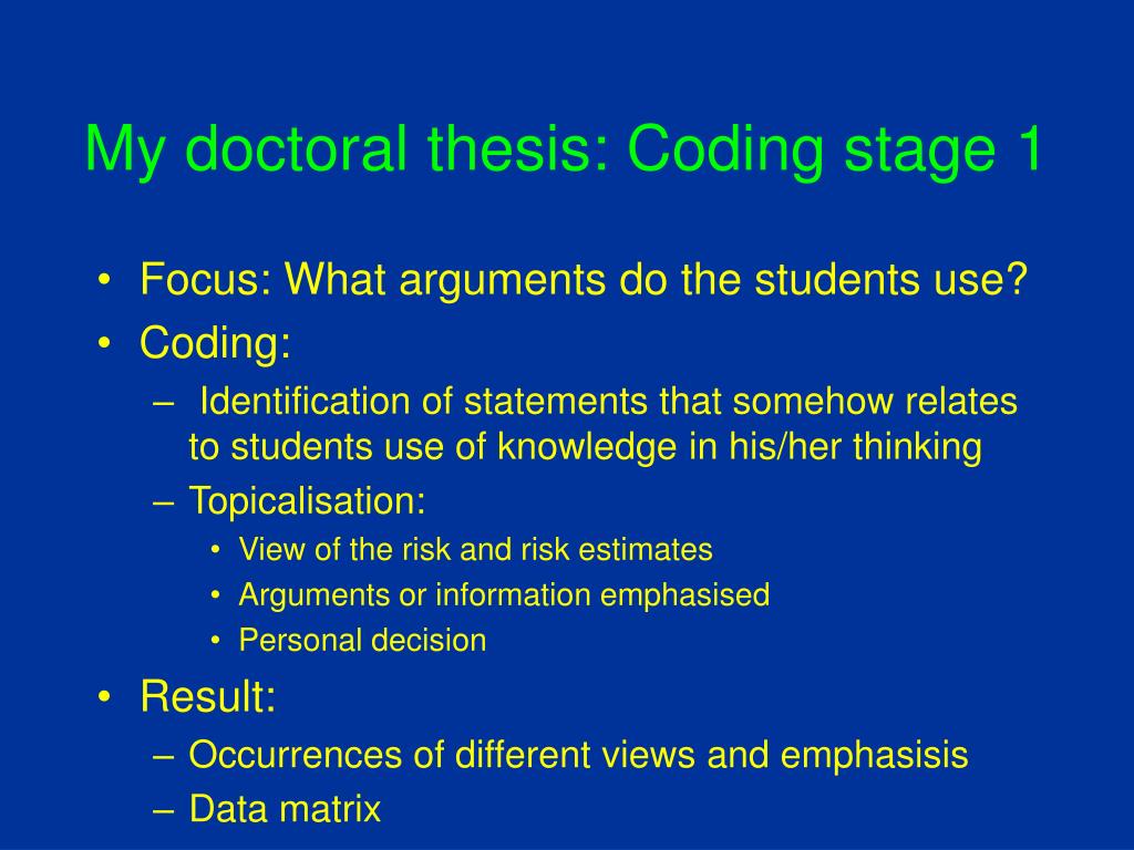 thesis coding examples
