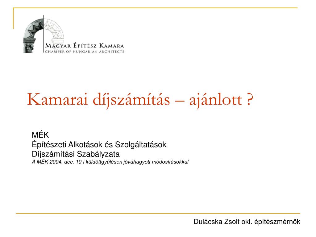 PPT - Kamarai díjszámítás – ajánlott ? PowerPoint Presentation, free  download - ID:798825