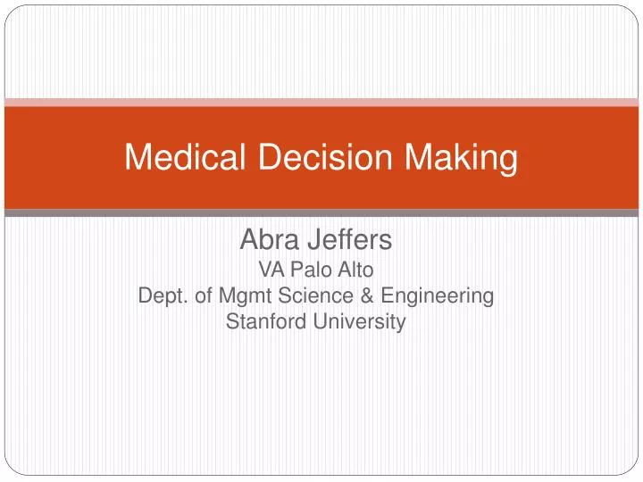medical decision making n.