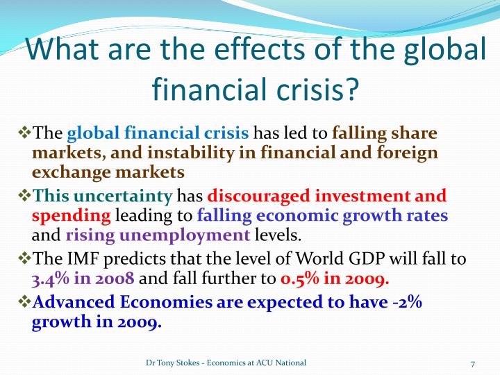 the effects of the global financial the effects of the global financial