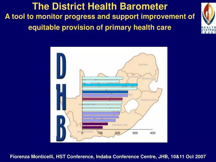 PPT The District Health Barometer A tool to monitor progress and