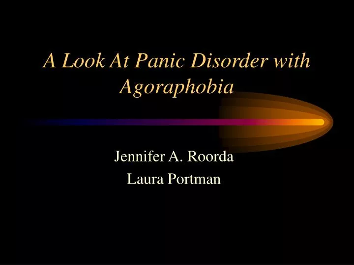 a look at panic disorder with agoraphobia n.