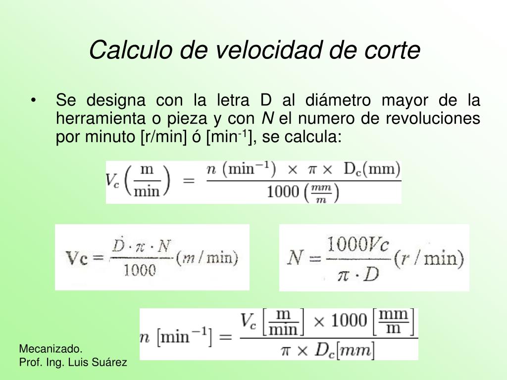 PPT - Velocidades de corte PowerPoint Presentation, free download -  ID:802527