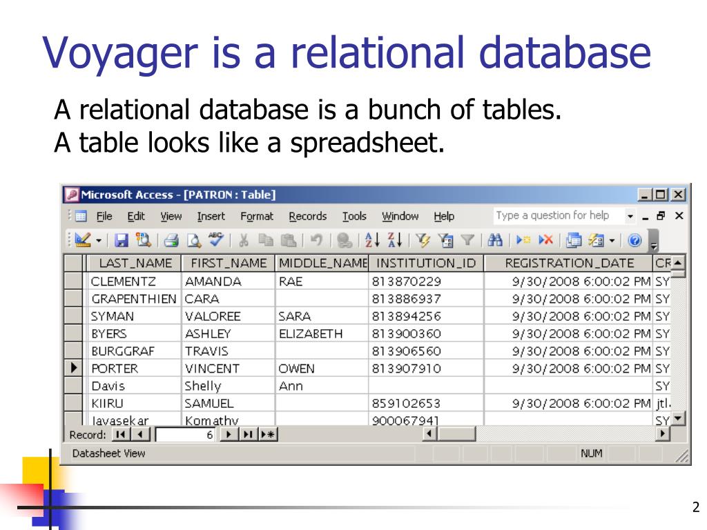 voyager data dictionary