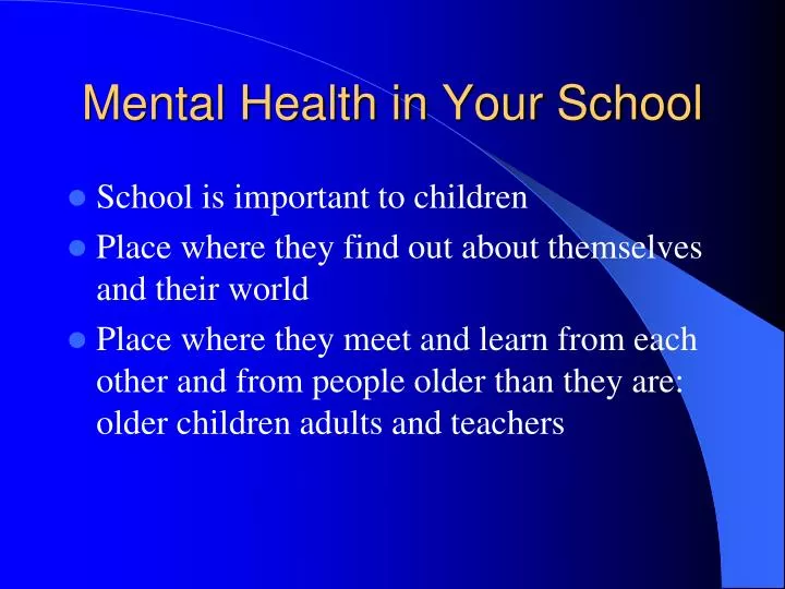 mental health in your school n.