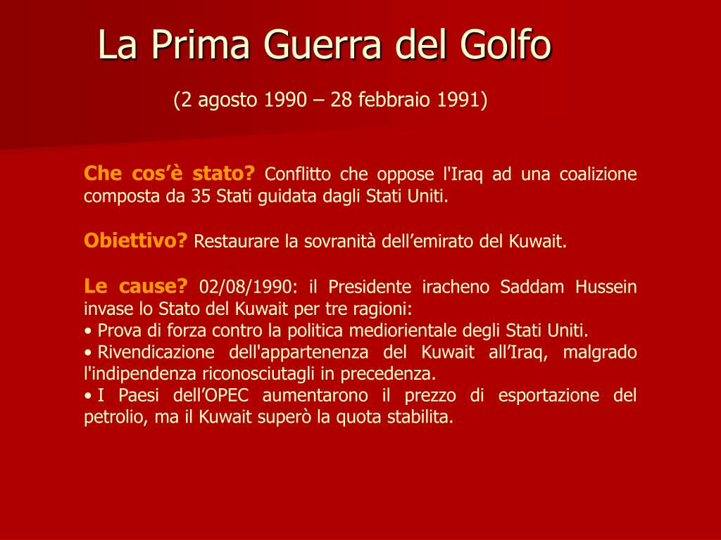 PPT - LE GUERRE DEL GOLFO PowerPoint Presentation, free download - ID:804001