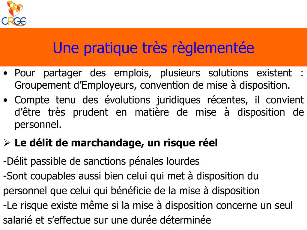 PPT - La mise à disposition de personnel entre associations PowerPoint