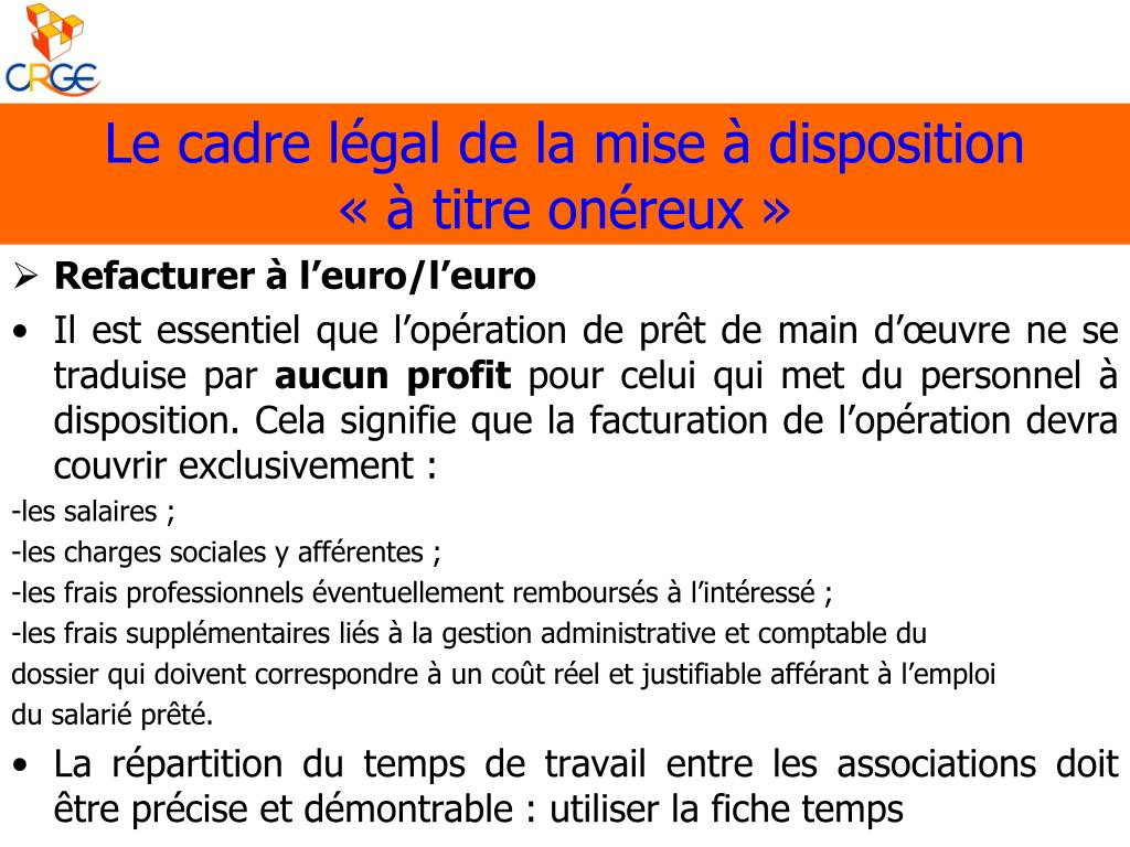PPT - La mise à disposition de personnel entre associations PowerPoint