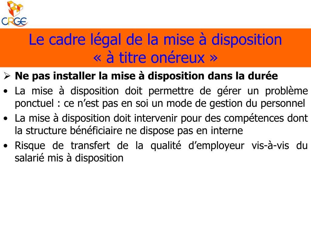 PPT - La mise à disposition de personnel entre associations PowerPoint