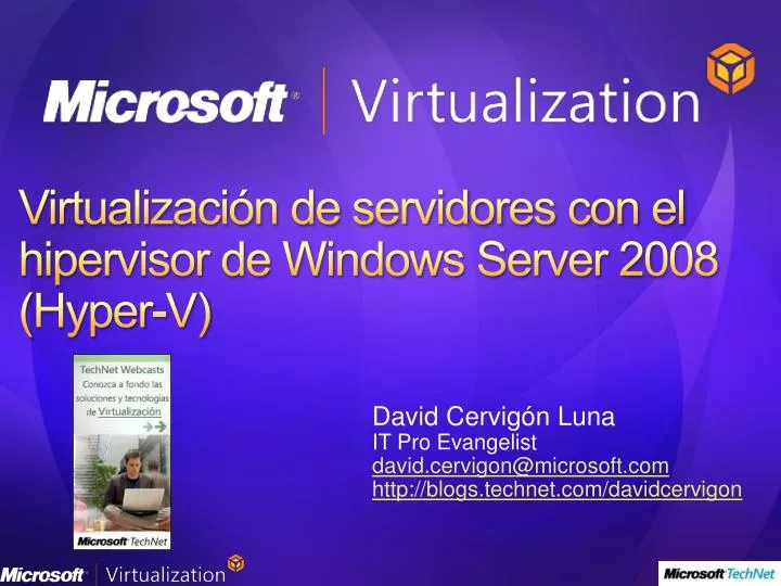 virtualizaci n de servidores con el hipervisor de windows server 2008 hyper v n.