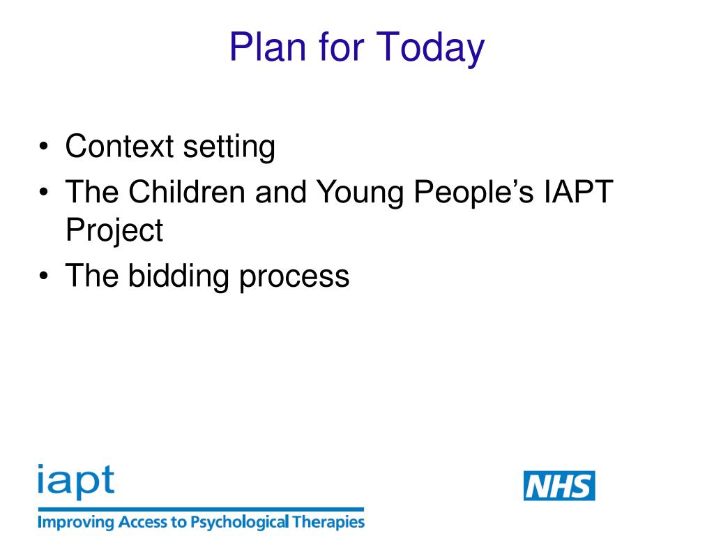 Iapt Project Proposal Example PPT - Children and Young People’s IAPT New Partnerships briefing March ...