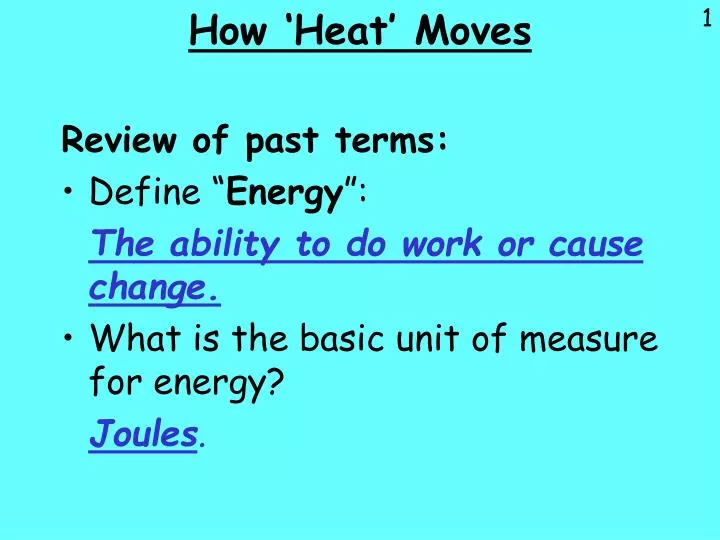 how heat moves n.