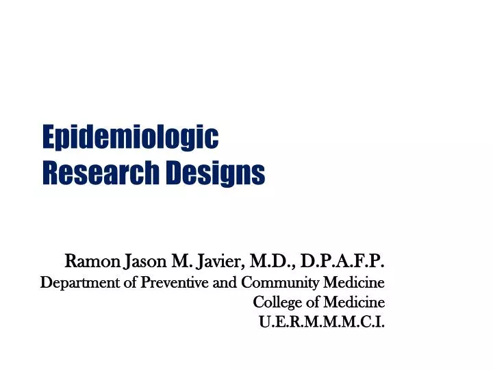 epidemiologic research designs n.