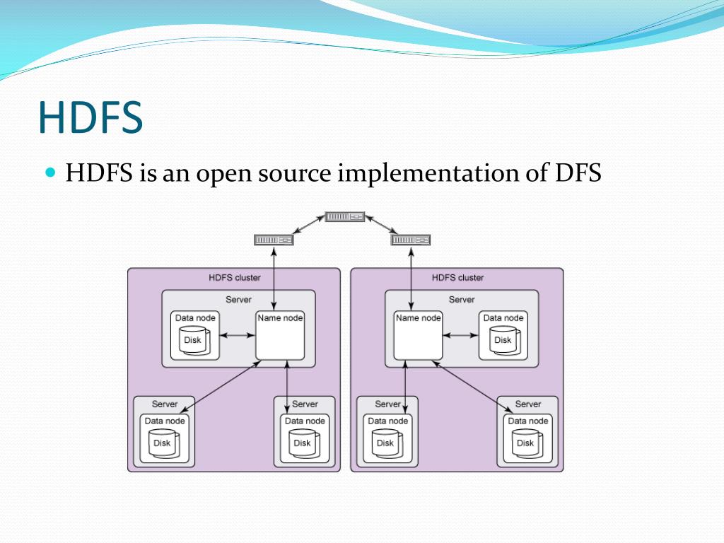 HDFS is an open source implementation of DFS.