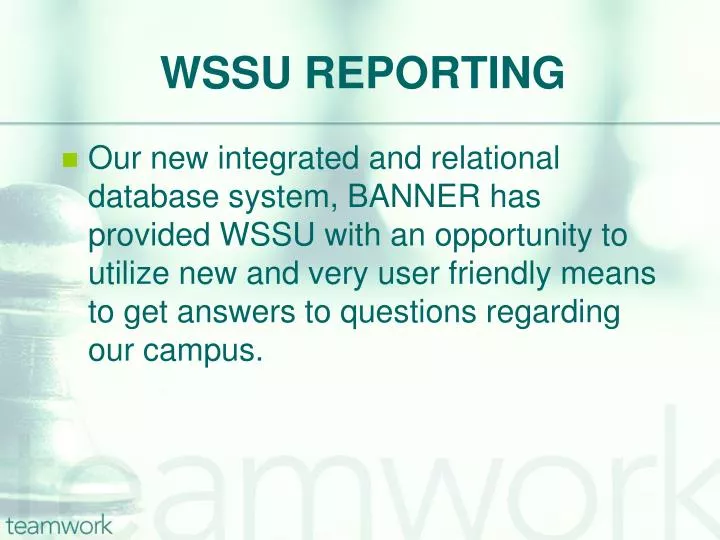 Ppt Wssu Reporting Powerpoint Presentation Free Download Id