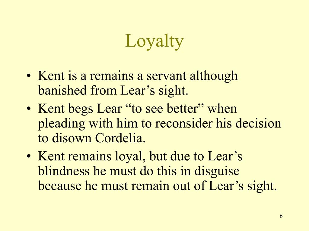 loyalty in king lear thesis