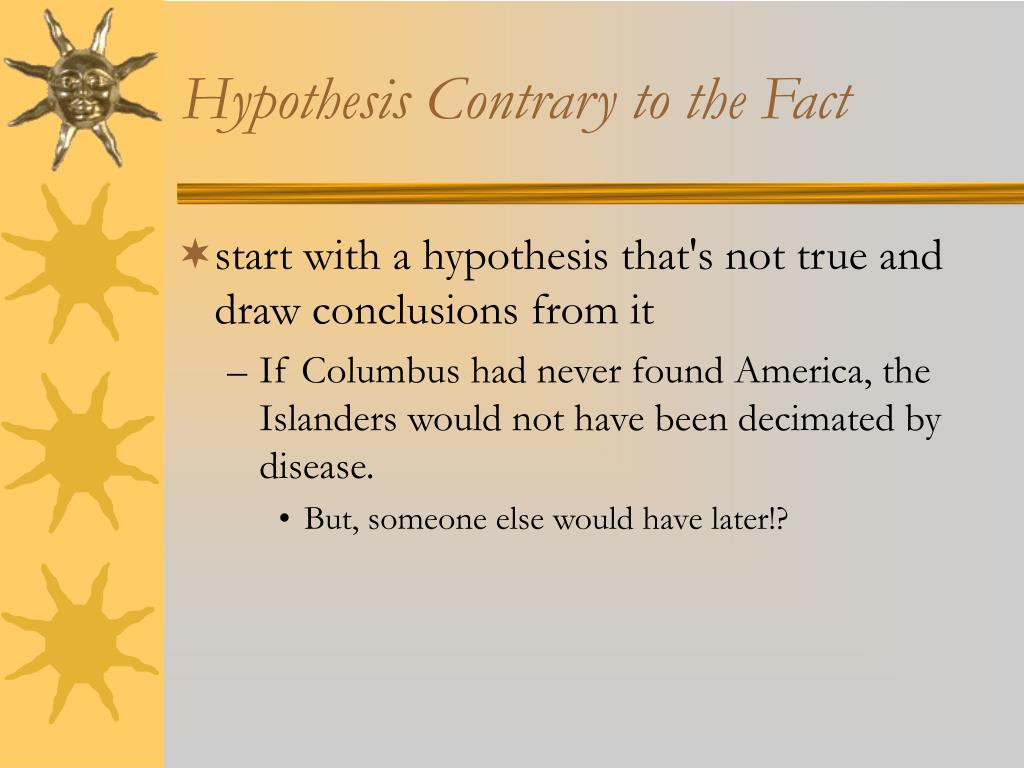 hypothesis contrary examples
