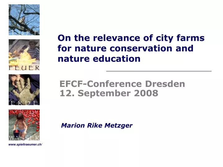on the relevance of city farms for nature conservation and nature education n.