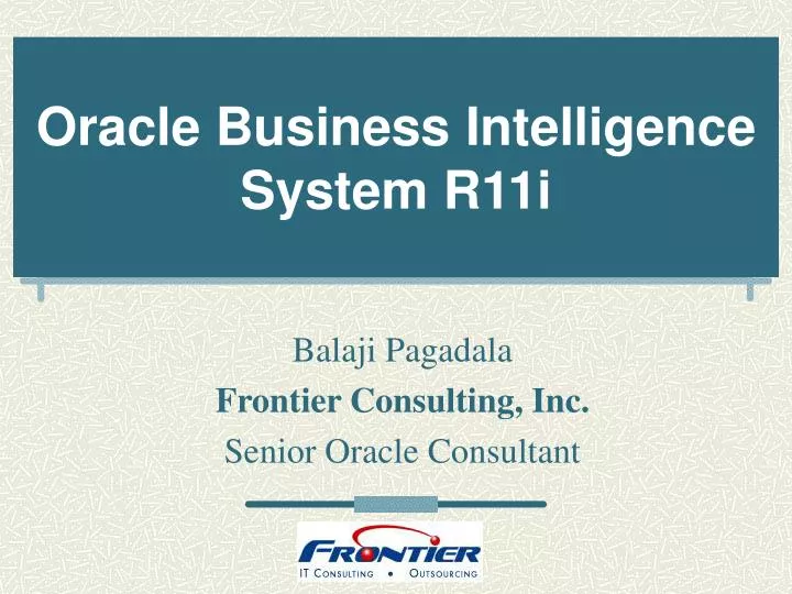 oracle business intelligence system r11i n.