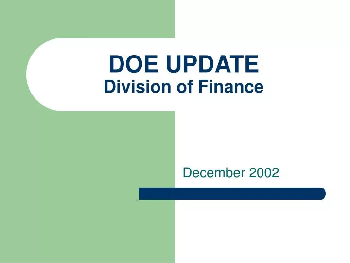 doe update division of finance n.