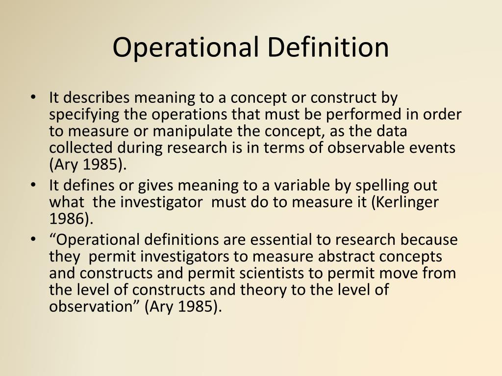 research operational definition examples