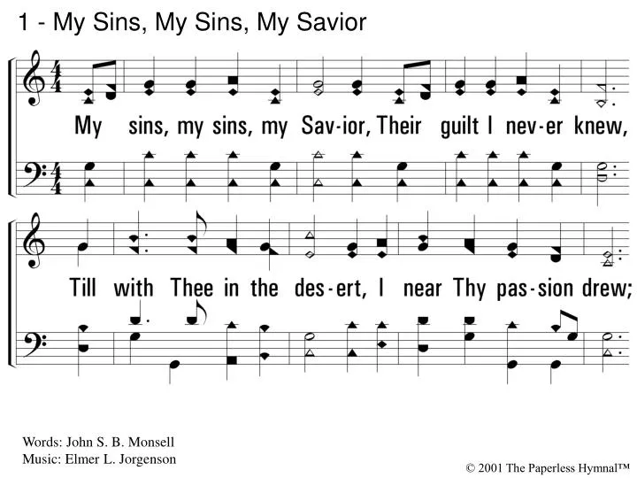 1 my sins my sins my savior n.