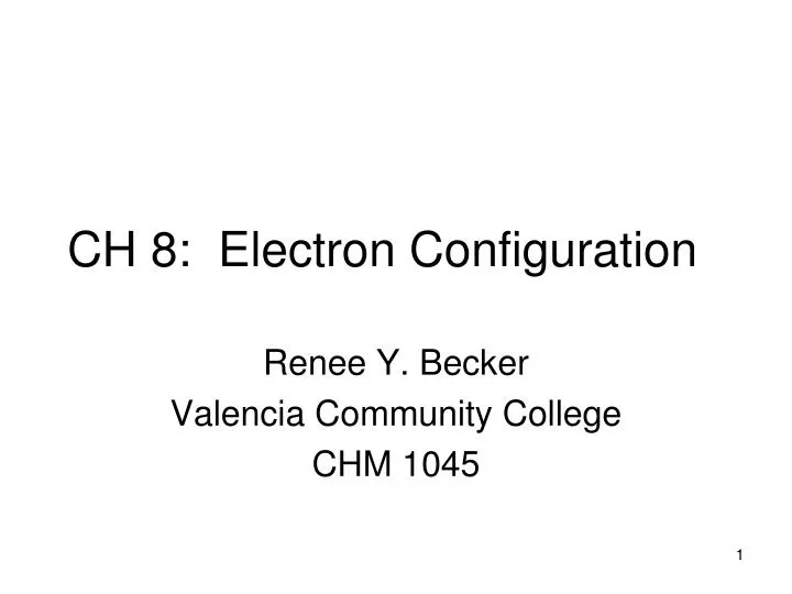 ch 8 electron configuration n.