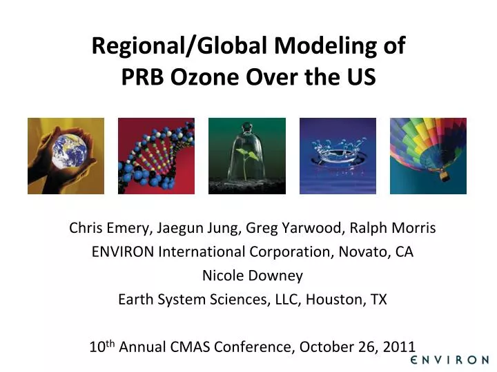 regional global modeling of prb ozone over the us n.