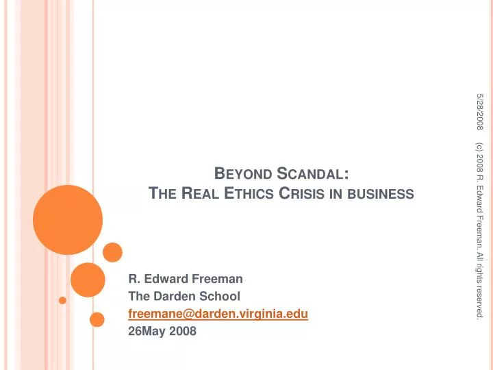 beyond scandal the real ethics crisis in business n.