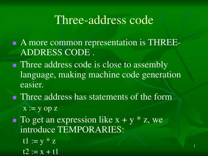 Ppt three address code powerpoint presentation free download id 813371