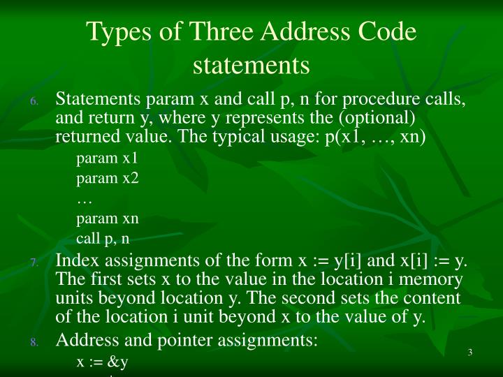 Ppt three address code powerpoint presentation id 813371