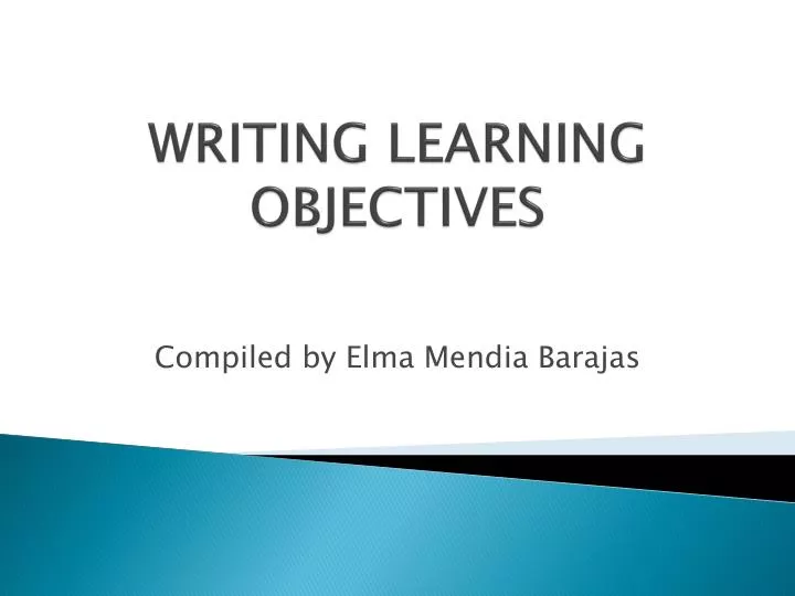 writing learning objectives n.