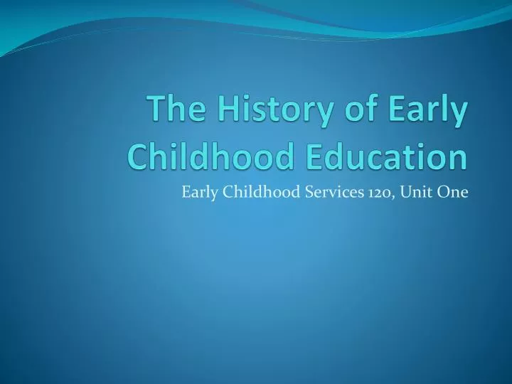 history of early childhood education in jamaica