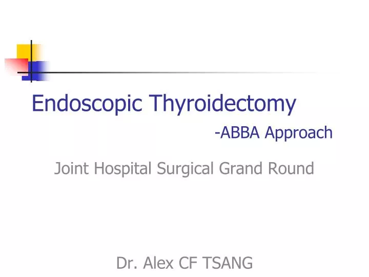 endoscopic thyroidectomy abba approach n.