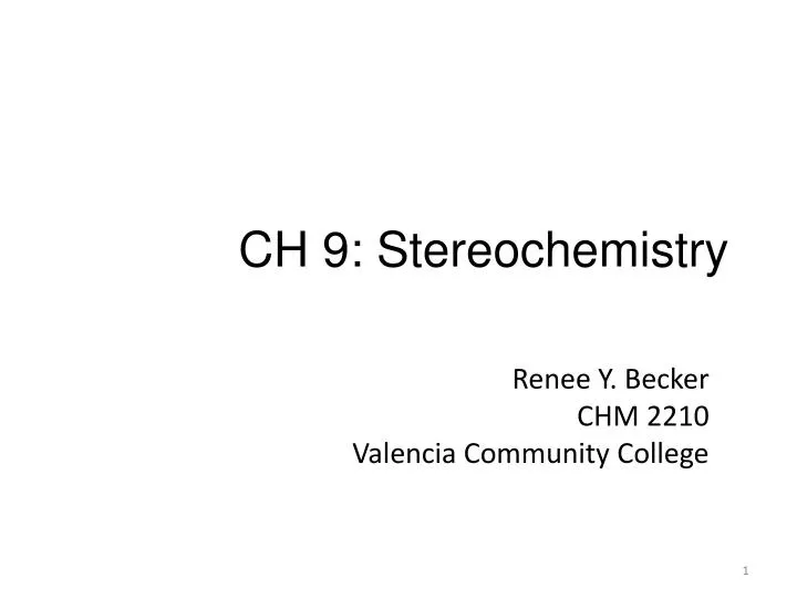 ch 9 stereochemistry n.