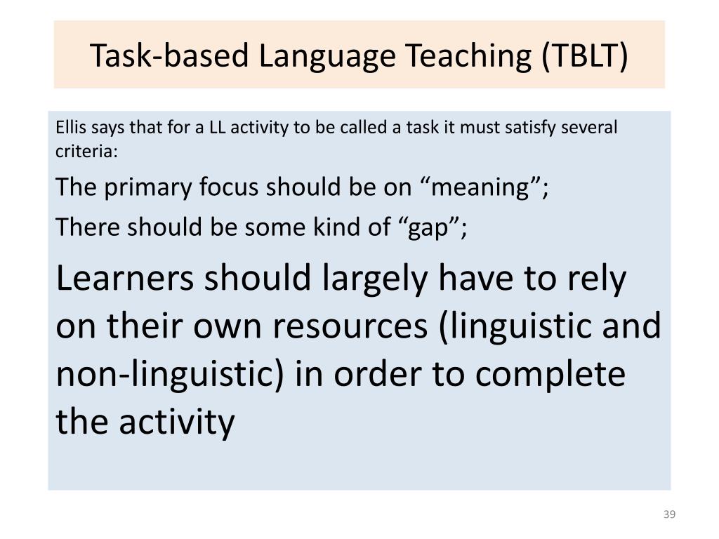 Ppt Task Based Language Teaching Tblt Powerpoint Presentation Free