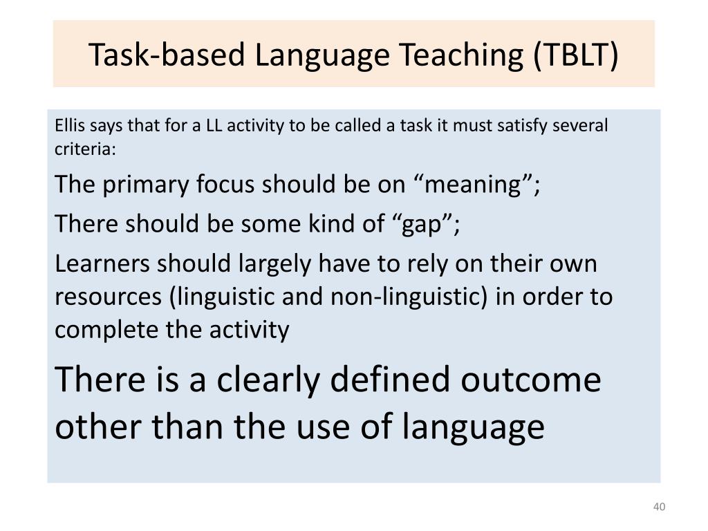 Ppt Task Based Language Teaching Tblt Powerpoint Presentation Free