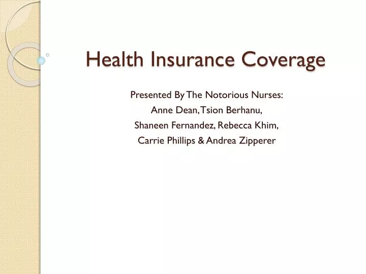 health insurance coverage n.