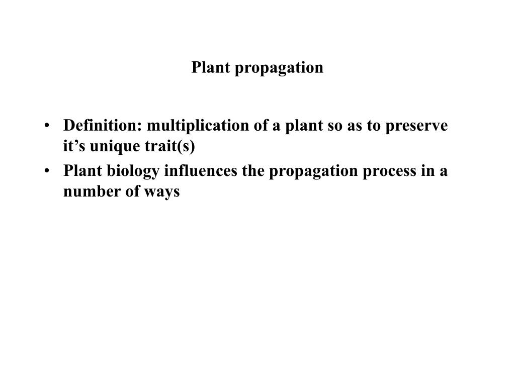 Définir la propagation des plantes en horticulture